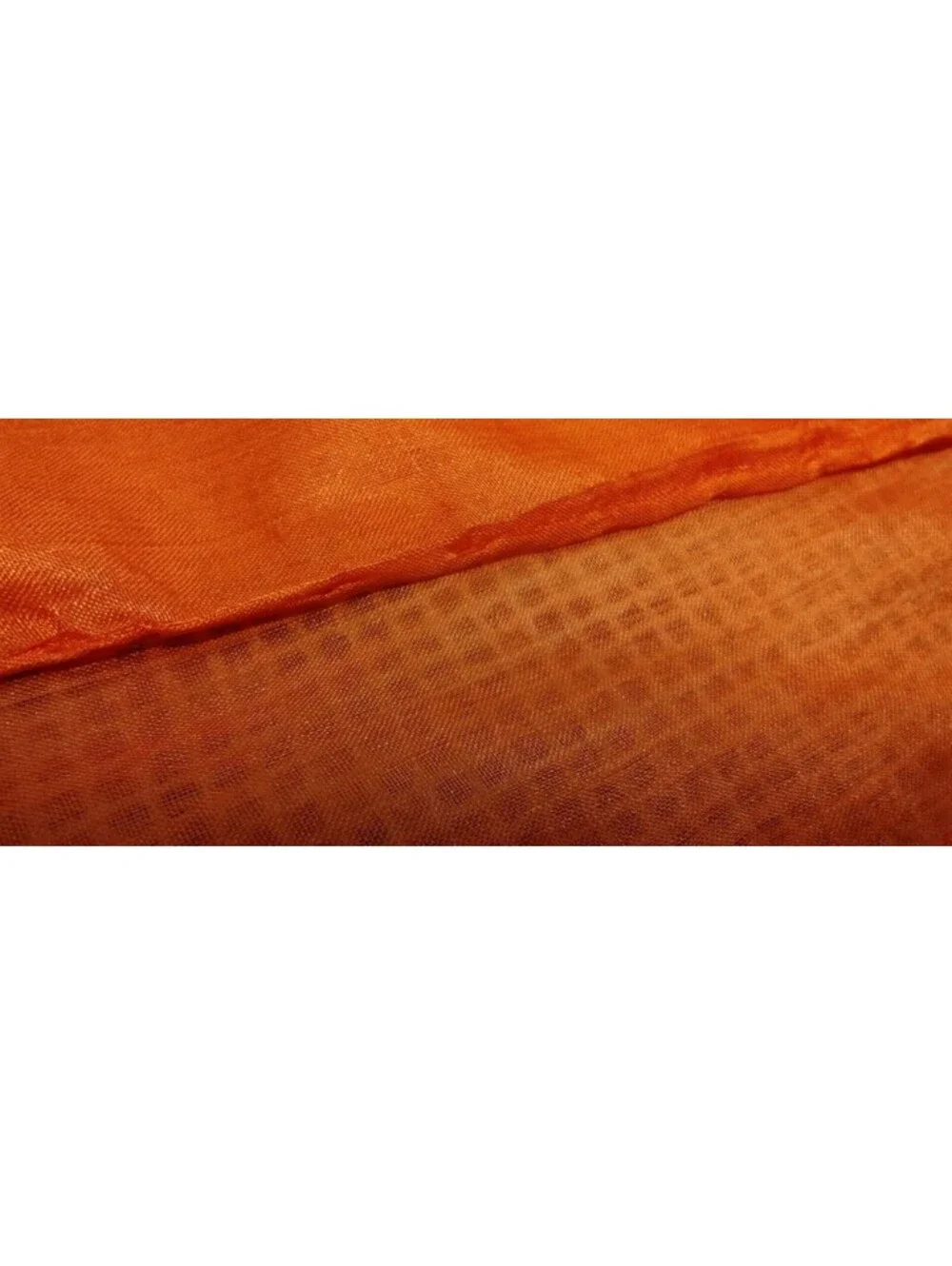 Vintage 1970s Silk Scarf Long Fringe Rich Orange Hippie MADE IN INDIA 100% SILK